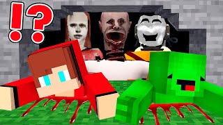 JJ and Mikey HIDE From Scary LETHAL COMPANY.EXE Ghost Girl , MASKS and COILHEAD.EXE Minecraft Maizen