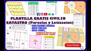 PLANTILLA GRATIS CIVIL3D  CATASTRO (Parcelas y Lotizacion)