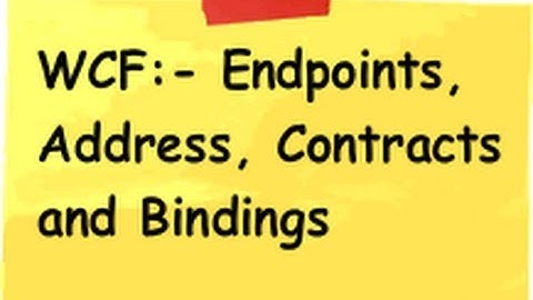 What are endpoints, address, contracts and bindings?
