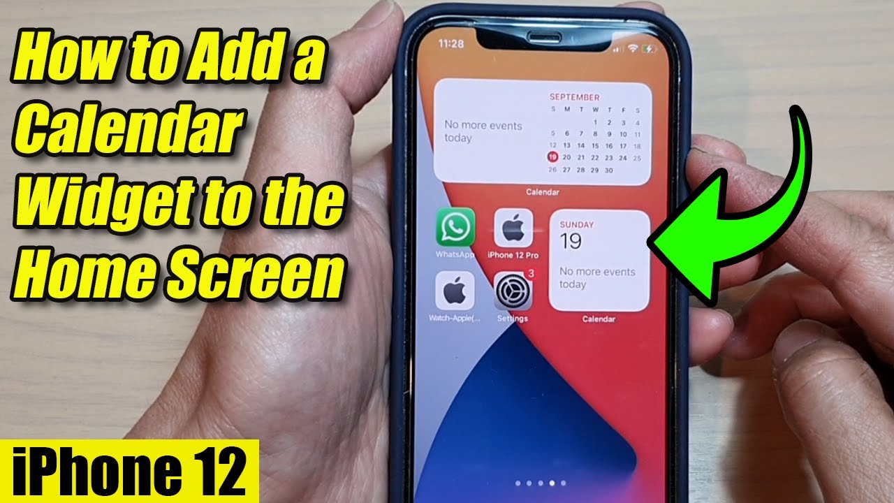 iPhone 12 How to Add a Calendar Widget to the Home Screen YouTube