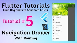 flutter navigation drawer with routing & navigate to new pages - flutter tutorials 2019