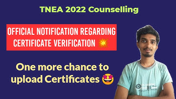 TNEA Certificate Verification Problem Solved 💥|Official Notification from TNEA