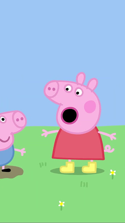 Peppa and George's first Muddy Puddle Jump 💦 #PeppaPig #Shorts