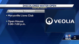 Customers of Veolia Water in Dauphin County speaking with company leaders after months of discolo...