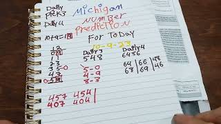 Michigan daily3 & daily4 number prediction for Monday 10/9/23 #michigan #daily3 #daily4 #predictions