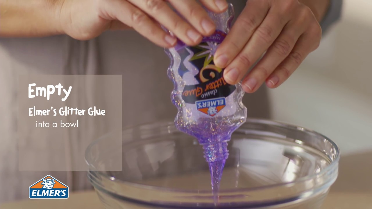 Elmer's Glue DIY, KID-FRIENDLY Purple Glitter Slime! 