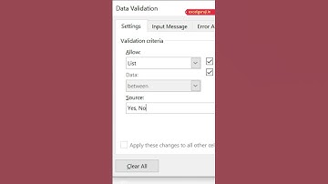 Drop Down List in Excel #shorts