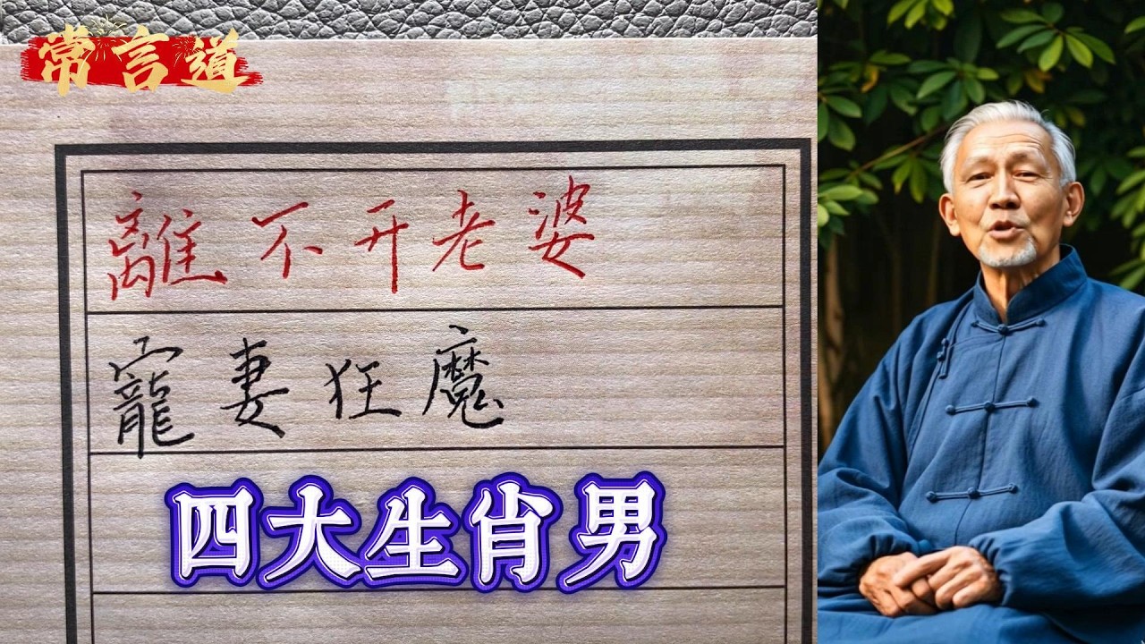 離不開老婆,超級疼惜妻子的四大生肖男，你家那位是這樣嗎？#生肖運勢#chinese calligraphy #中國書法#老年人健康#養生#老人言#生肖