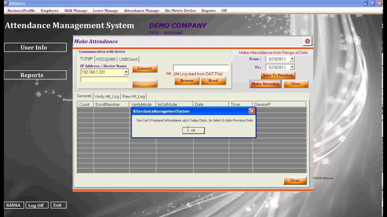 Biometric Fingerprint Employee Time & Attendance 