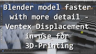 Blender model faster with more detail - Vertex Displacement in use for 3D-Printing
This episode of Blender (2.8) modelling for 3D printing in shows another modeling technique with Blender based on 2D graphic data to speed up the modelling process. In one of my last videos, I already showed how to work with SVG graphics data. In this video we will use graphics files of different formats (like jpeg or png) and use the graphic data to model surface structures or model parts. The modeling of surface patterns, engravings, icons or complex lettering on model surfaces can be very complex. Graphic patterns, images, sketches and lettering can be created very quickly in a 2D graphics program. We will use vertex displacement and texturing functions in Blender to solve that task. With this technique we can use very efficiently different formats of image data in the modelling. The method is also suitable for the fast production of signs, which can be useful at present. Other possible uses are models as templates for drawings, inlays, cut-outs or for CNC processing and certainly some other possible applications.
Did you notice: There are three video on Blender modelling with displacement showing different aspects of the topic:
1. Blender 2.8x Celtic Knot Pattern from more complex SVG image file to 3D printing
https://www.youtube.com/watch?v=s1QdQG99FRc
2. Blender model faster with more detail - Vertex Displacement in use for 3D-Printing
https://www.youtube.com/watch?v=GC5VCbLpEc8
3. Blender multi texture mapping for Vertex Displacement in 3D Printing, CNC machining and more
https://www.youtube.com/watch?v=sV0ZSpoRxtM&t=302s Blender model faster with more detail - Vertex Displacement in use for 3D-Printing