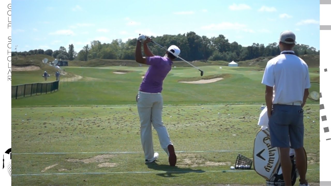 Tony Finau Slow Motion Hybrid Swing Practice Range YouTube