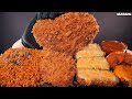 ASMR MUKBANG | Pork Cutlet &amp; Fire noodles Fried Shrimp Dumpling EATING 돈까스 불닭볶음면 새우튀김 먹방!