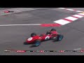 Clark's Lotus 25 battles Surtees' Ferrari 1512 around Monaco