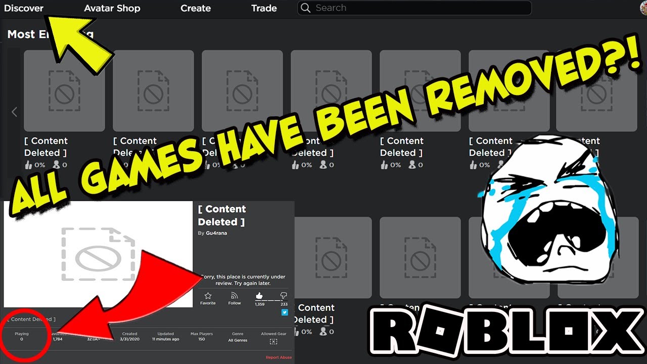 Roblox News: There Are No More Games on Roblox! - YouTube