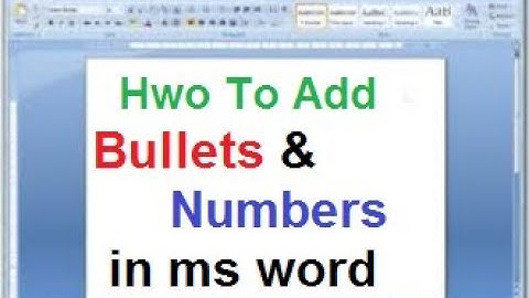 Add Bullets and Numbers in Ms Word Document (urdu video)
