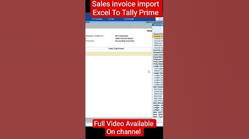 Sales Invoice Importing from Excel to Tally Prime