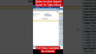 Sales Invoice Importing from Excel to Tally Prime | https://youtu.be/hn7mX1KtrH4 |