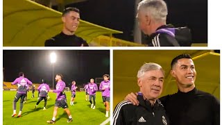 Cristiano Ronaldo Watches Real Madrid Training