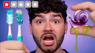 I Tested 1-Star Toothbrushes vs Foods !?