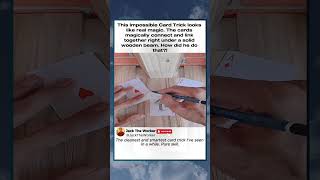 Impossible Card Trick Under Wooden Beam #cardtrick #magic