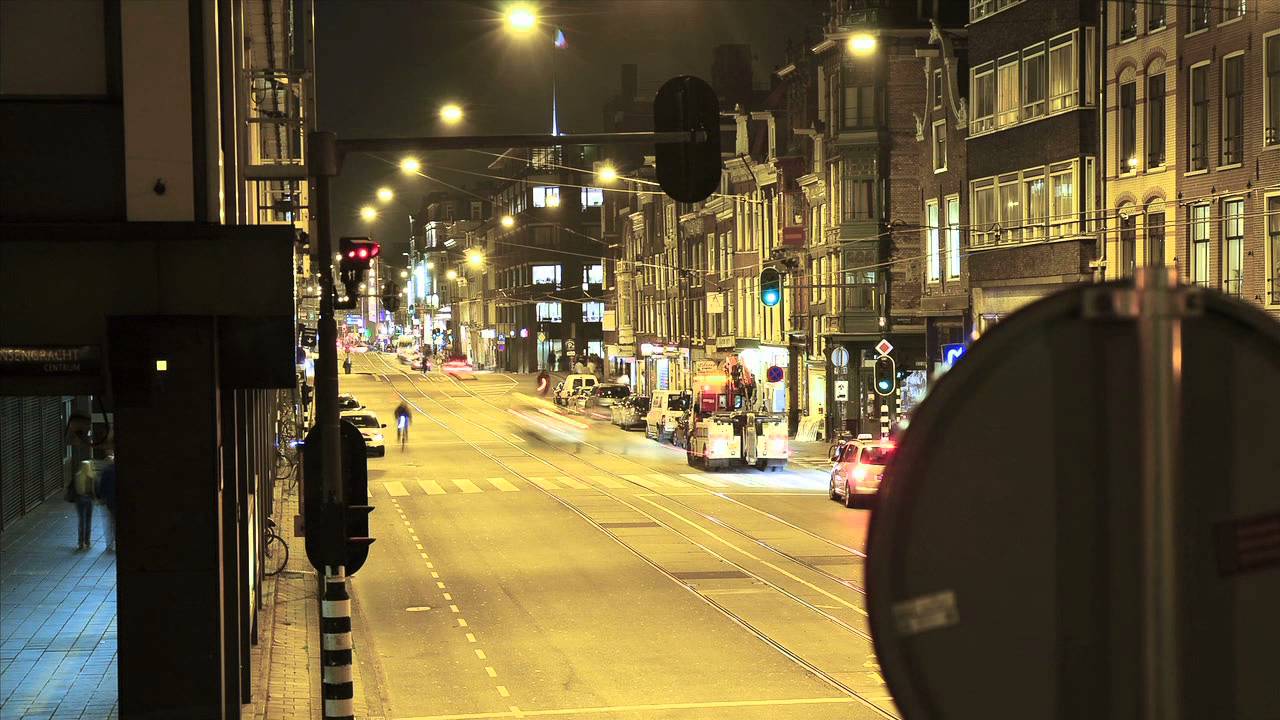 Amsterdam Street Scene Night