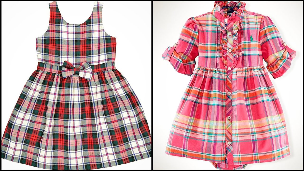Stylish & Pretty Summer Check & Plaid Print 1 & 2Years Girls Frock designs ideas2022/Baby Girl Frock
