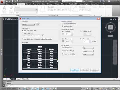 C00815  Creating Tables AutoCAD 2014 Tutorial