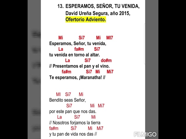 Adviento, Ofertorio: Esperamos, Señor, tu Venida, David Ureña Segura
