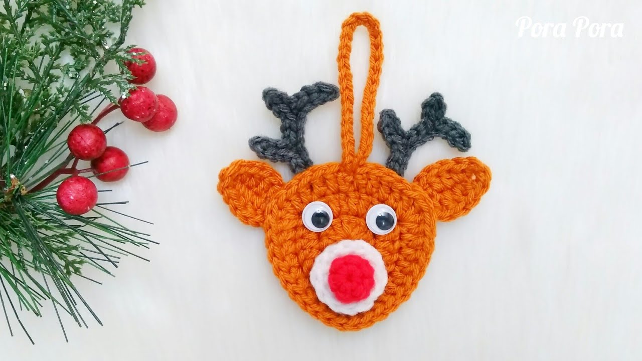 Crochet Christmas Reindeer Ornament I Crochet Christmas Decorations I Crochet Christmas Ornaments