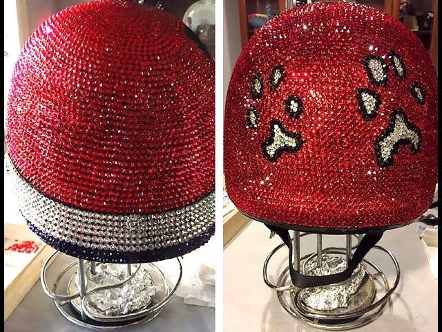 bling motorcycle helmet Venus’s Red Swarovski Crystal DIY Bling Motorcycle Helmet