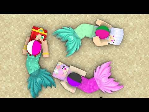 Monster School: ALL MERMAID BABY LIFE FAMILY FRIENDS EPISODE - Minecraft Animation