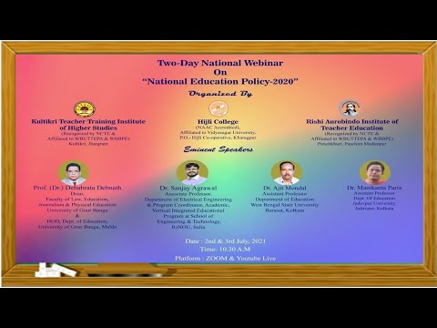 Two-Day National Webinar on "National Education Policy -2020" - Day -2 ...