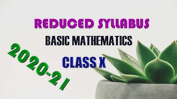 REDUCED SYLLABUS|| BASIC MATHEMATICS|| CLASS 10|| TBSE
