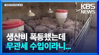 생산비 폭등했는데 ‘무관세 수입’…양돈 농가 한숨 / KBS  2022.07.19.