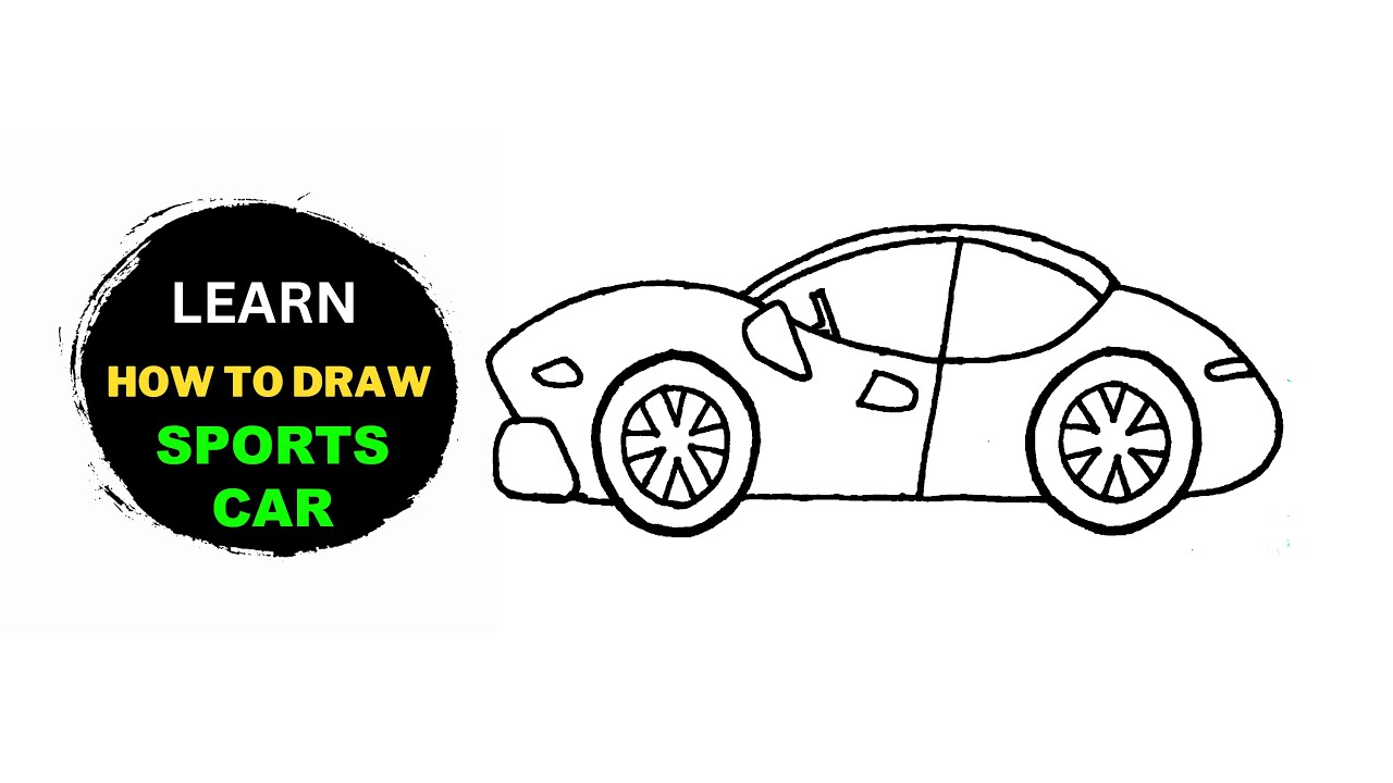 How to draw sports car  Step by Step with Easy, Spoken Instructions 