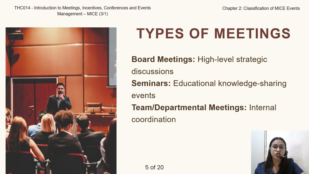 Chapter 2: The MICE Industry and Its Components.