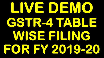 GSTR-4 FILING LIVE DEMO TABLE WISE|HOW TO FILE GSTR-4 FOR FY 19-20|GSTR-4 FOR COMPOSITION DEALER