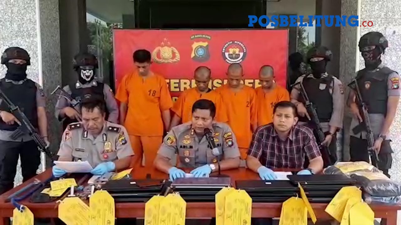 Konferensi Pers Pengungkapan Kasus Pencurian 13 Laptop di SMK Negeri 1 Tanjungpandan