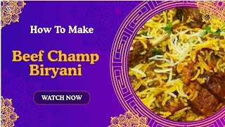 Full Making Of Beef Champ Biryani Indian Street Food Style Beef Champ Mandi