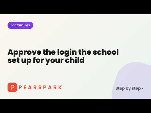 Video thumbnail: Approve the login the school set up for your child
