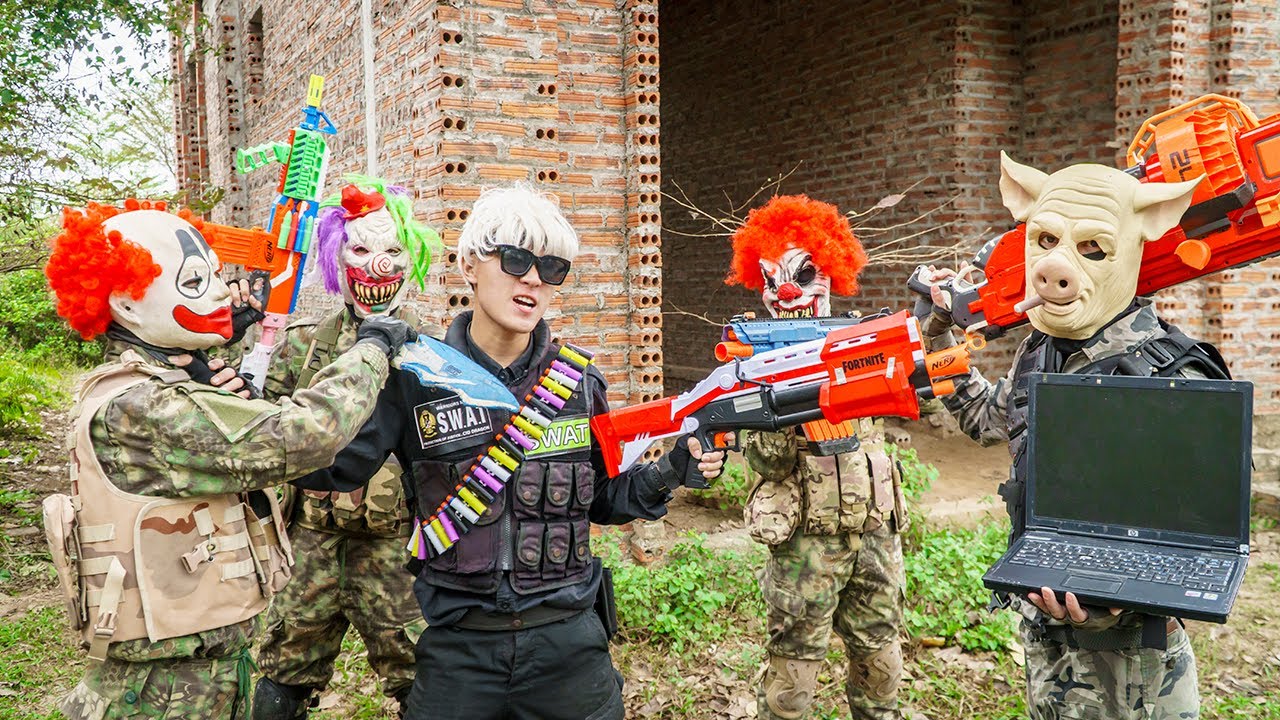 Banana Nerf War Captain SEAL X Warriors White Hair Nerf Guns Fight 
