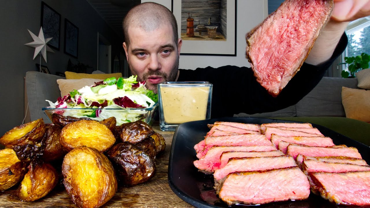 PEPPER STEAK & ROASTED POTATOES ASMR MUKBANG | Dave Kay ASMR