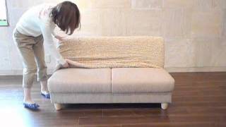 all cover（オールカバー）のかけ方｜肘なしソファ編