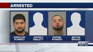 Four arrested; one suspect wanted in aggravated robbery case