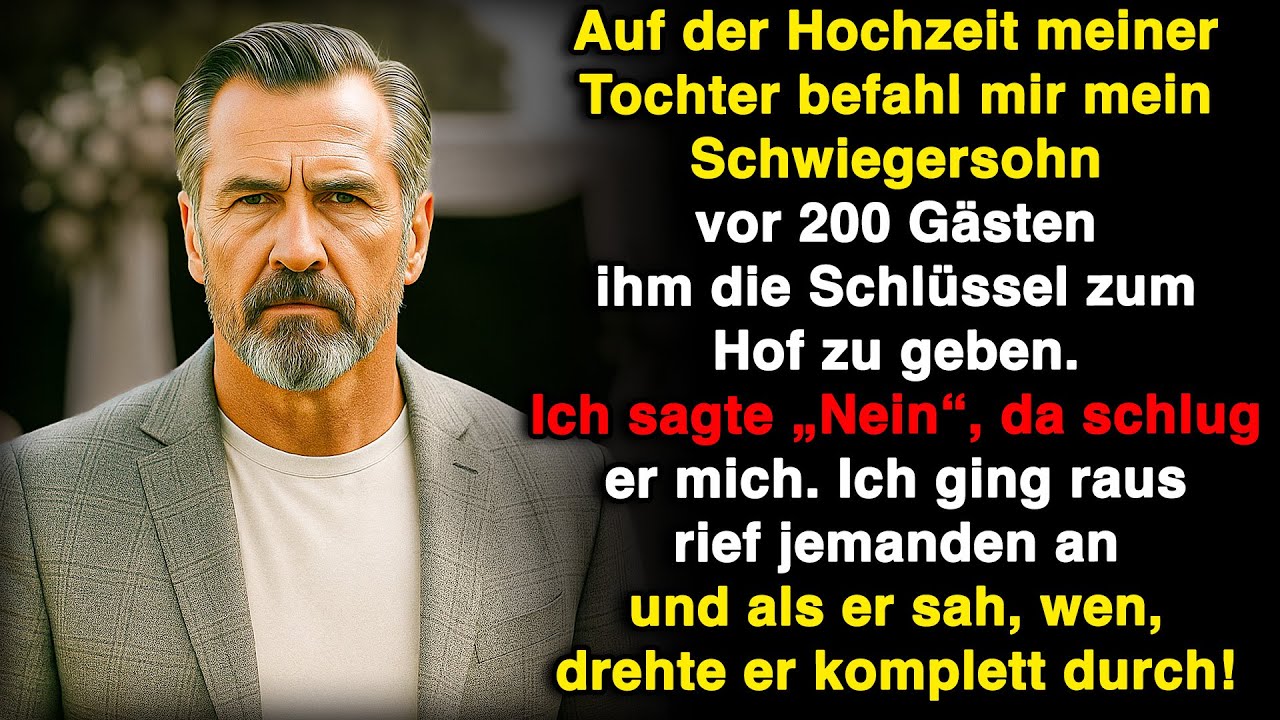 Auf der Hochzeit meiner Tochter befahl mir mein Schwiegersohn, ihm vor allen den Hof zu übergeben!