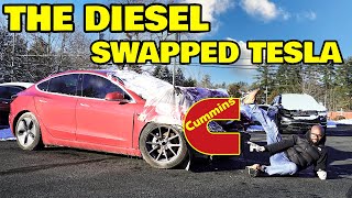 Building the worlds first Cummins Diesel Swapped Tesla