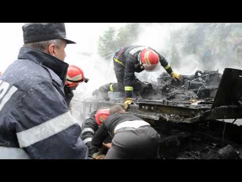 Doua TIR-uri au ars în urma unui accident pe DN 17 în comuna Vama Suceava
