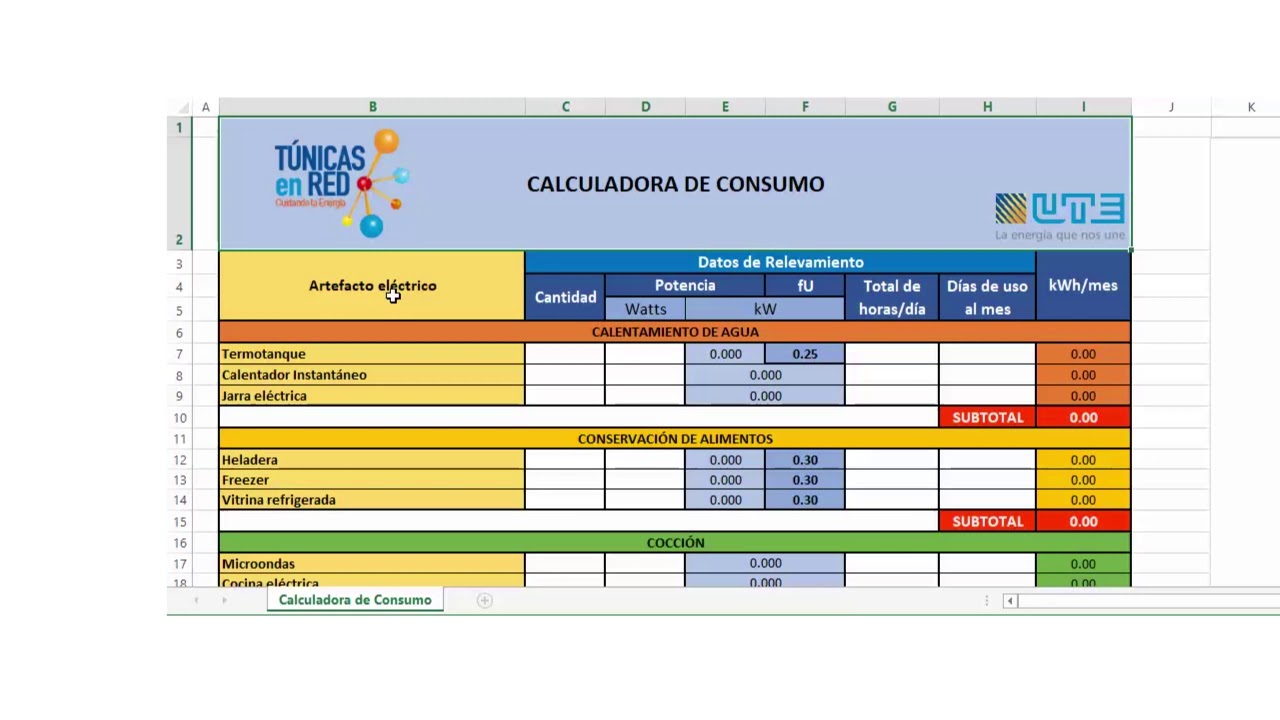 Calculadora consumo electrico