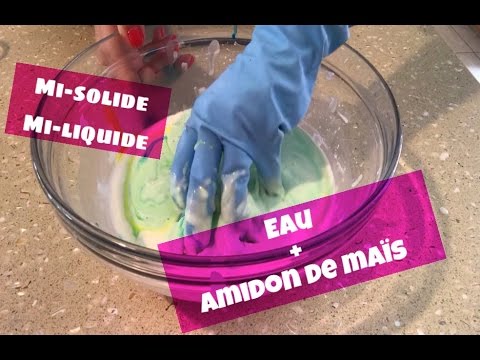 Pâte avec amidon de maïs 🌽 et eau 💦 mi-liquide mi-solide