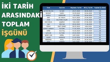 EXCELDE İKİ TARİH ARASI TOPLAM İŞGÜNÜ HESAPLAMA - (TAMİŞGÜNÜ FORMÜLÜ)
